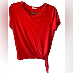 Olivia Rae Red Short Sleeve Short Top